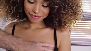 Ebony Bomb With Curly Hair Cecilia Lion Rides Her Bf