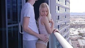 Seducing A Blonde On A Balcony